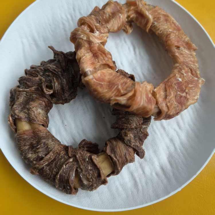 鸡肉鸭肉绕牛皮圈甜甜圈200g（直径8-11cm，生烘原切牛皮）